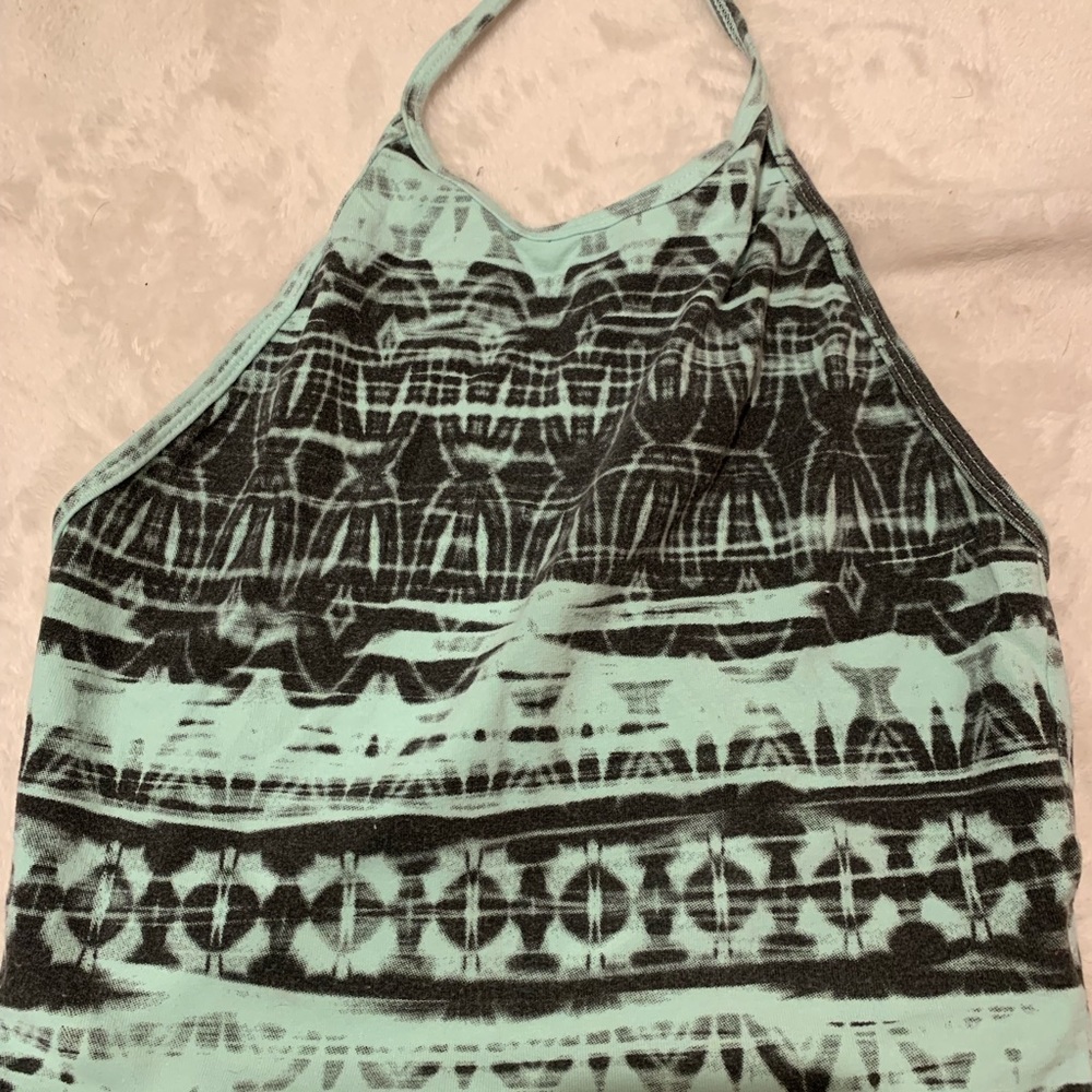 Black and blue crop top
